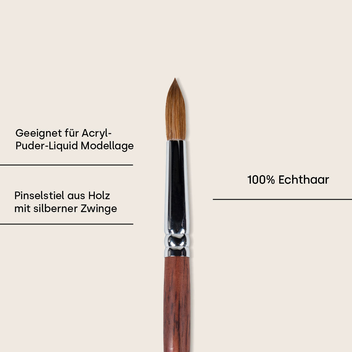 Emmi-Nail acrylic brush size 14, 100% real hair 