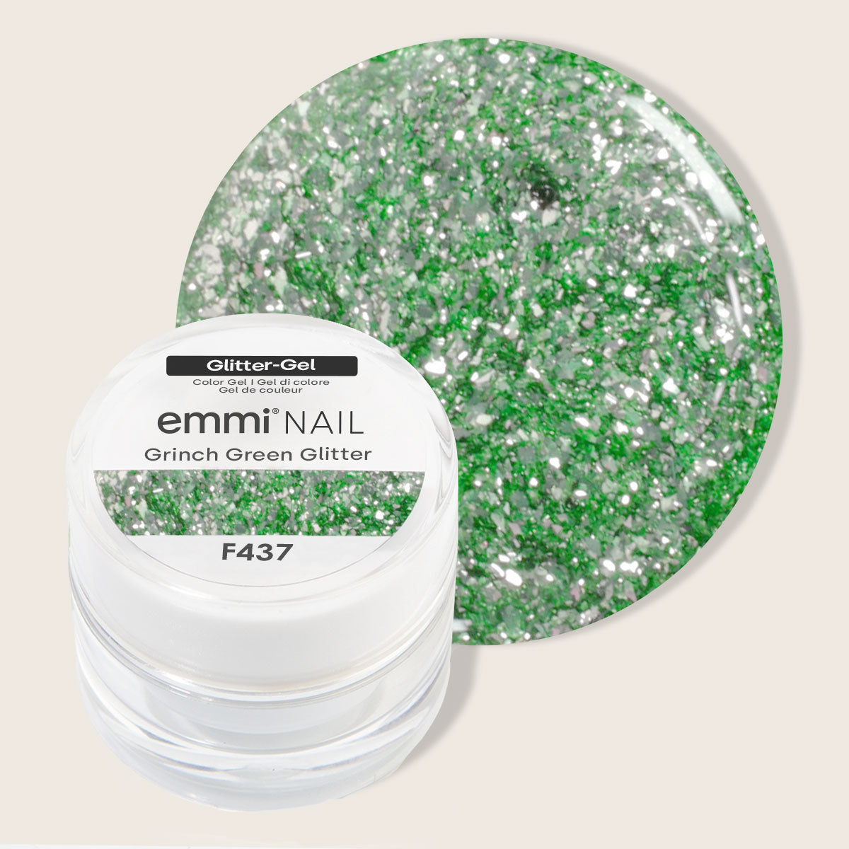Emmi-Nail Glitter Gel Grinch Green Glitter -F437-