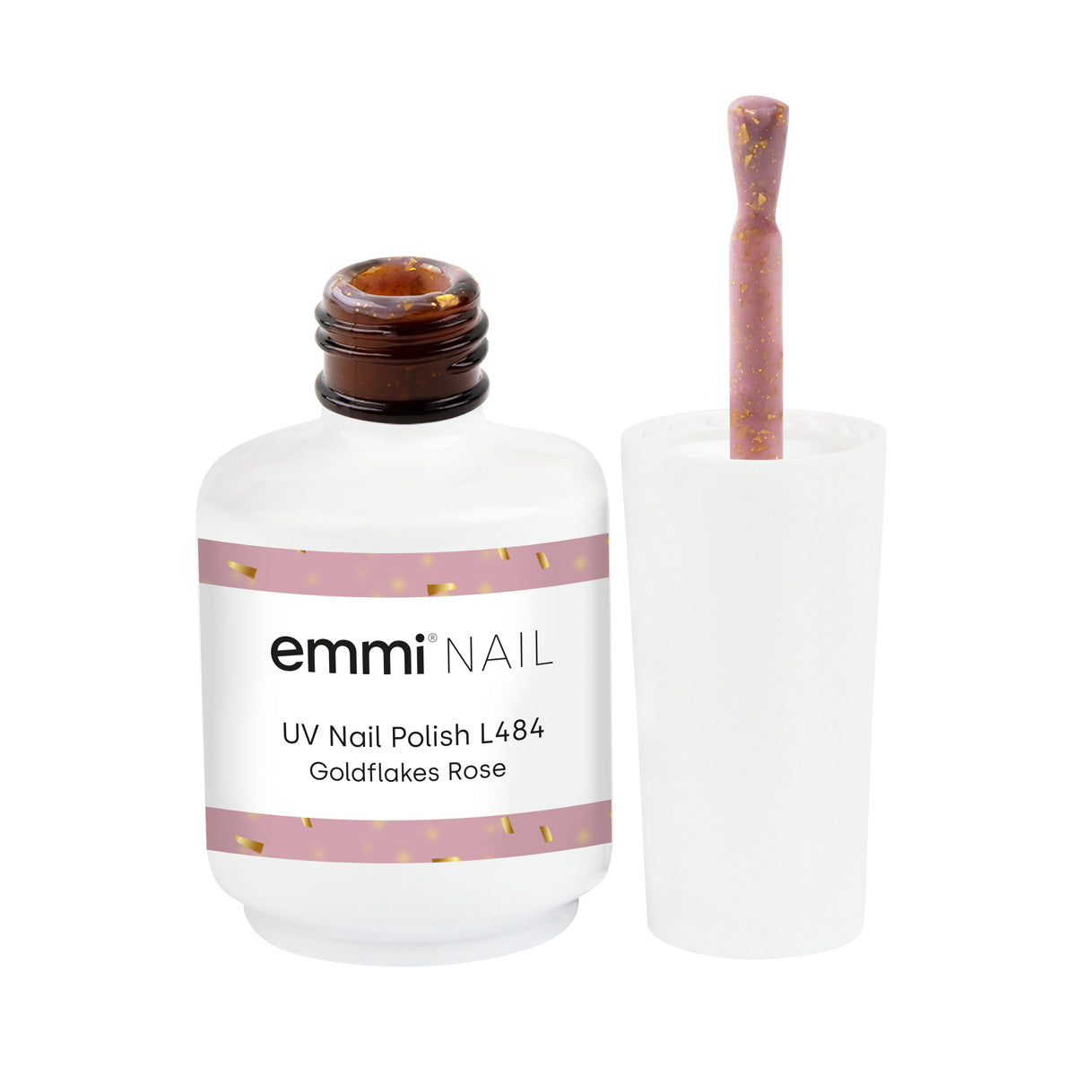 Shellac UV Polish Goldflakes Rose 15ml -L484-
