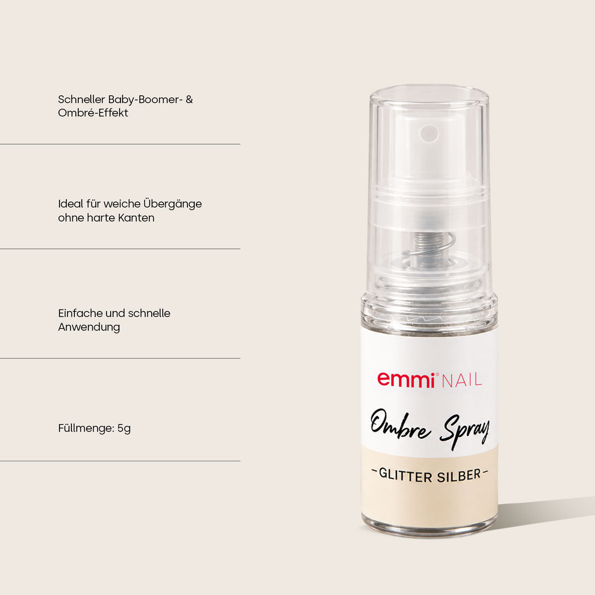 Baby Boomer Ombré Spray glitter silver 5g