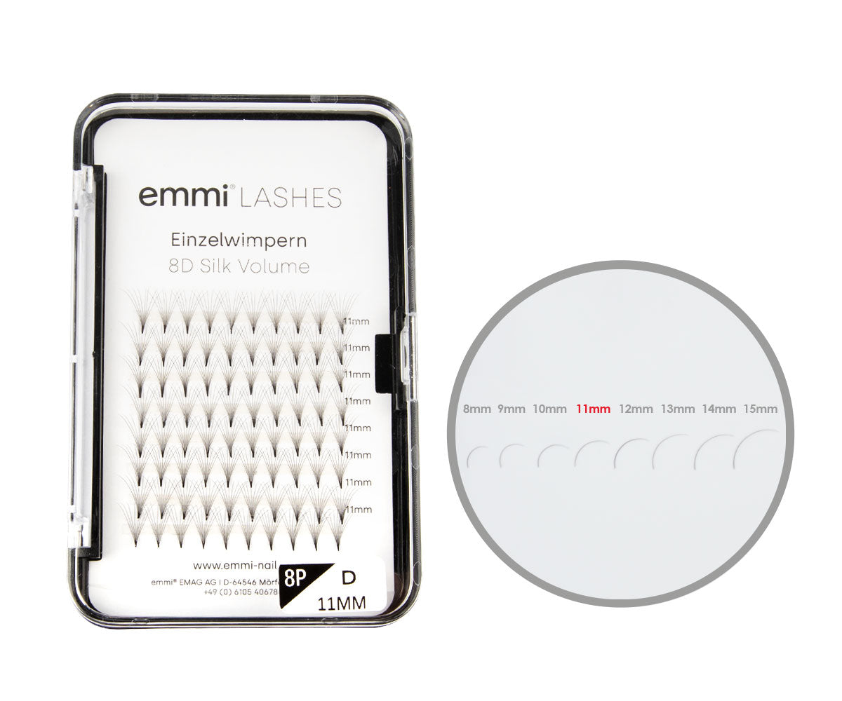 Emmi®-Lashes Silk VOLUME- Lashes Einzelwimpern 11mm 8D 0.05mm
