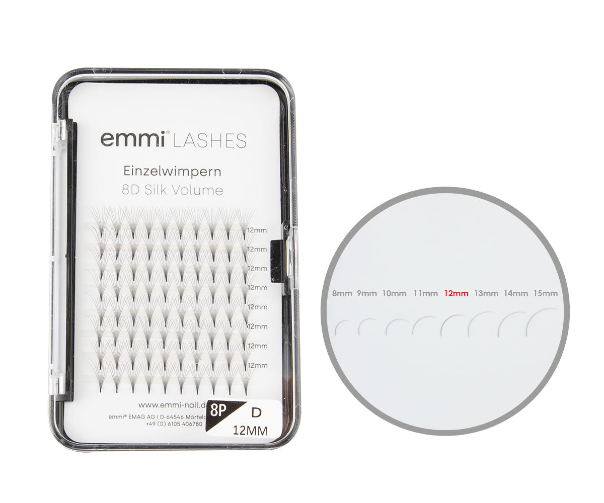 Emmi®-Lashes Silk VOLUME- Lashes Einzelwimpern 12mm 8D 0.05mm