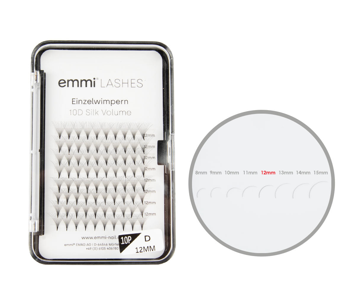 Emmi®-Lashes Silk VOLUME- Lashes Einzelwimpern 12mm 10D 0.05mm