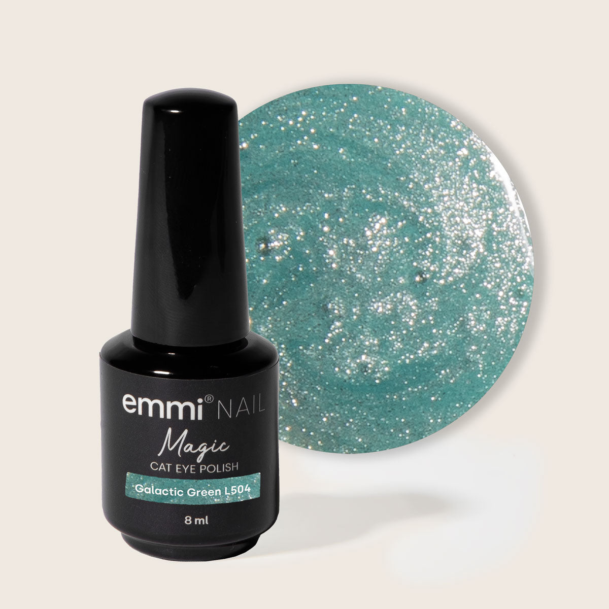 Vernis Shellac UV/LED Magic Cat Eye Vert Galactique -L504- 