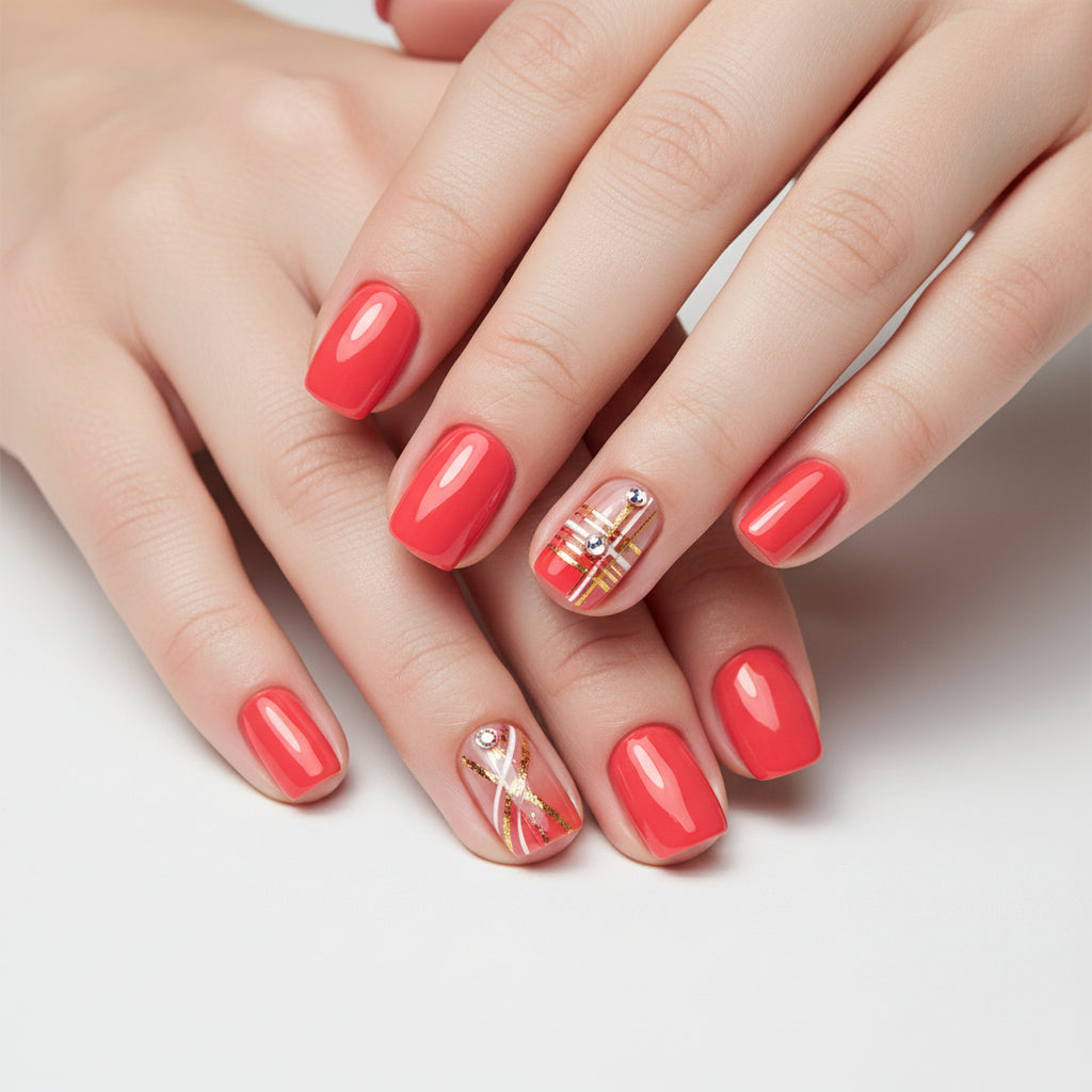 Shellac UV Polish Coral Red 15ml -L577-