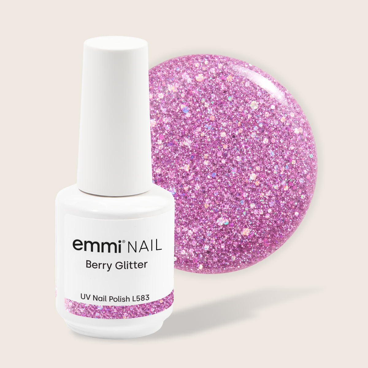 Shellac UV Polish Berry Glitter 15ml -L583-