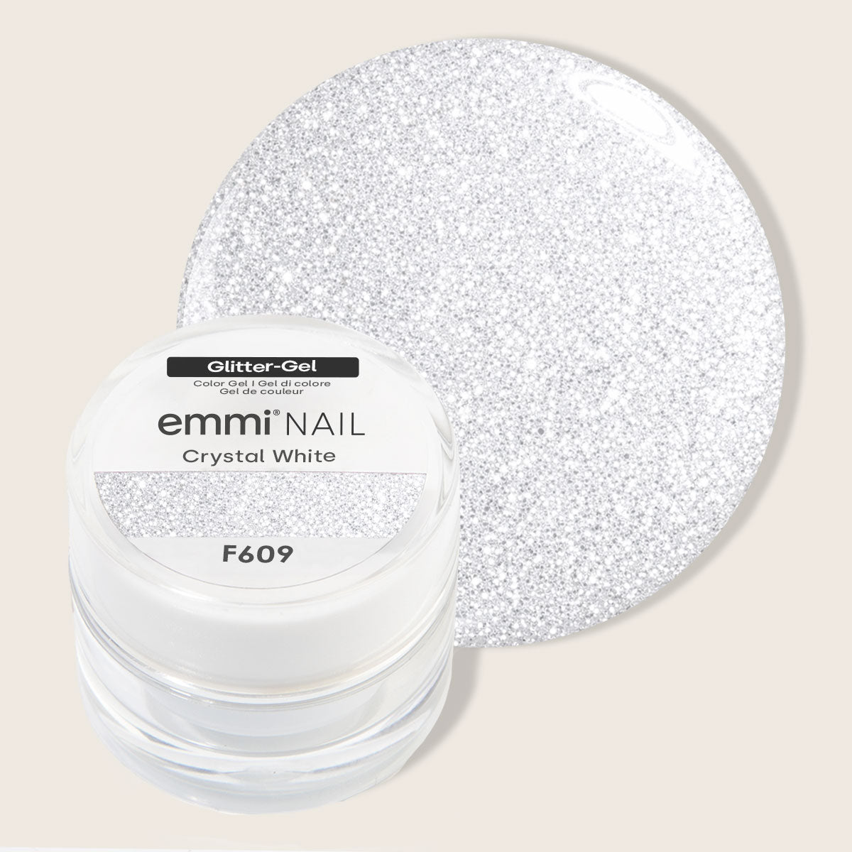 Emmi-Nail Glittergel Crystal White 5ml -F609-
