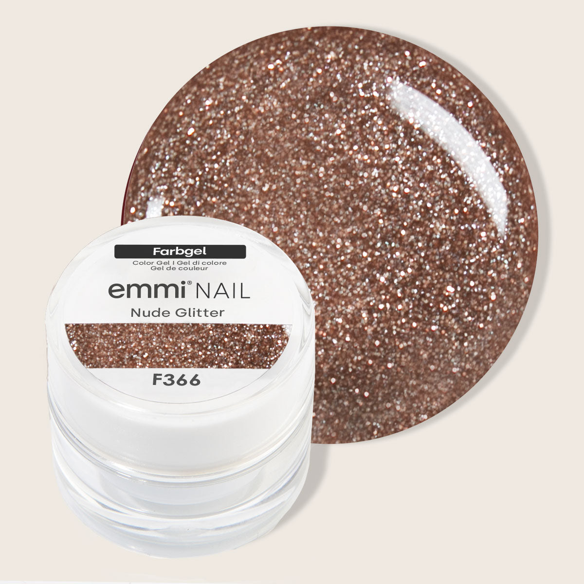 Emmi-Nail Farbgel Nude Glitter 5ml -F366-