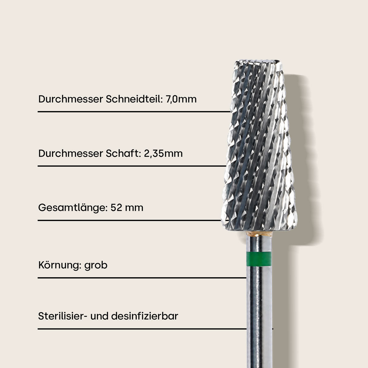 Emmi-Nail Hartmetall-Bit Kegel *grob* L+R