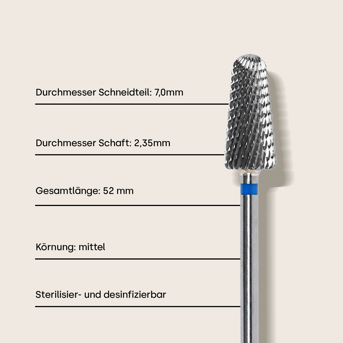 Emmi-Nail Hartmetall-Bit Kegel *medium* L+R