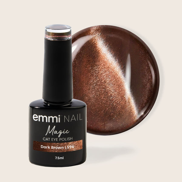 Shellac UV/LED Magic Cat Eye Marron foncé -L594-