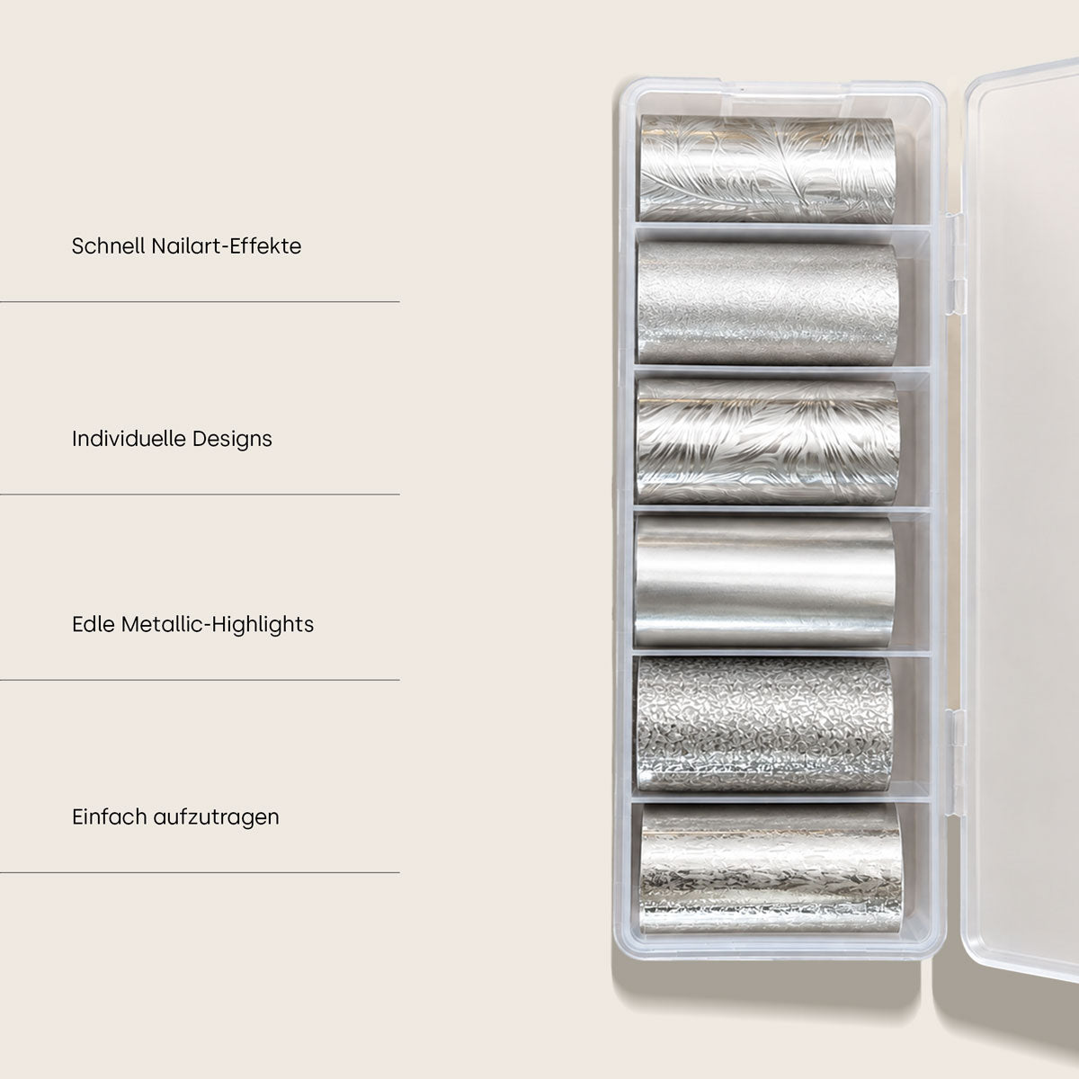 Transferfolie "Sliver Glow" 6 Rollen