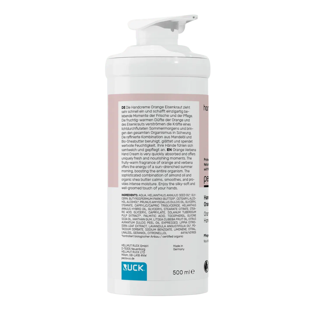 RUCK peclavus Crème mains Orange Verveine