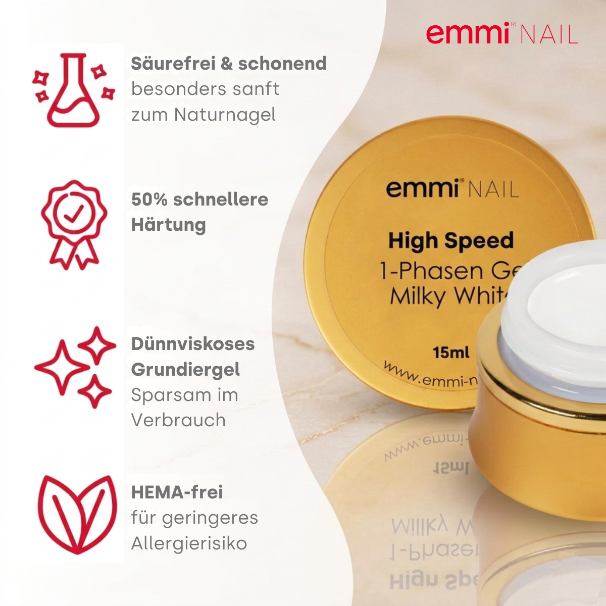 Gel monophasé haute vitesse blanc laiteux 15 ml 