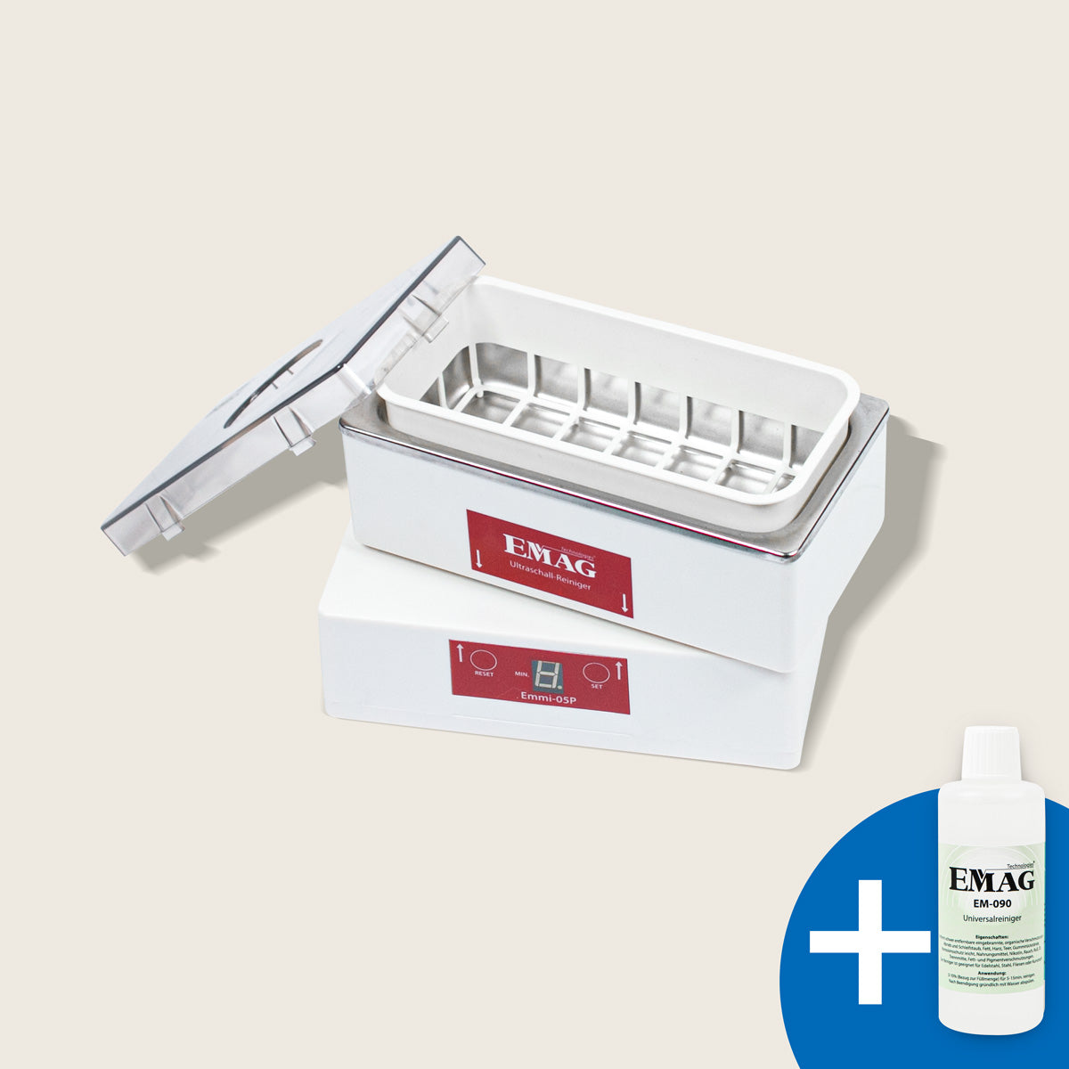 Emmi-05P Ultraschallreiniger mit abnehmbarer Wanne