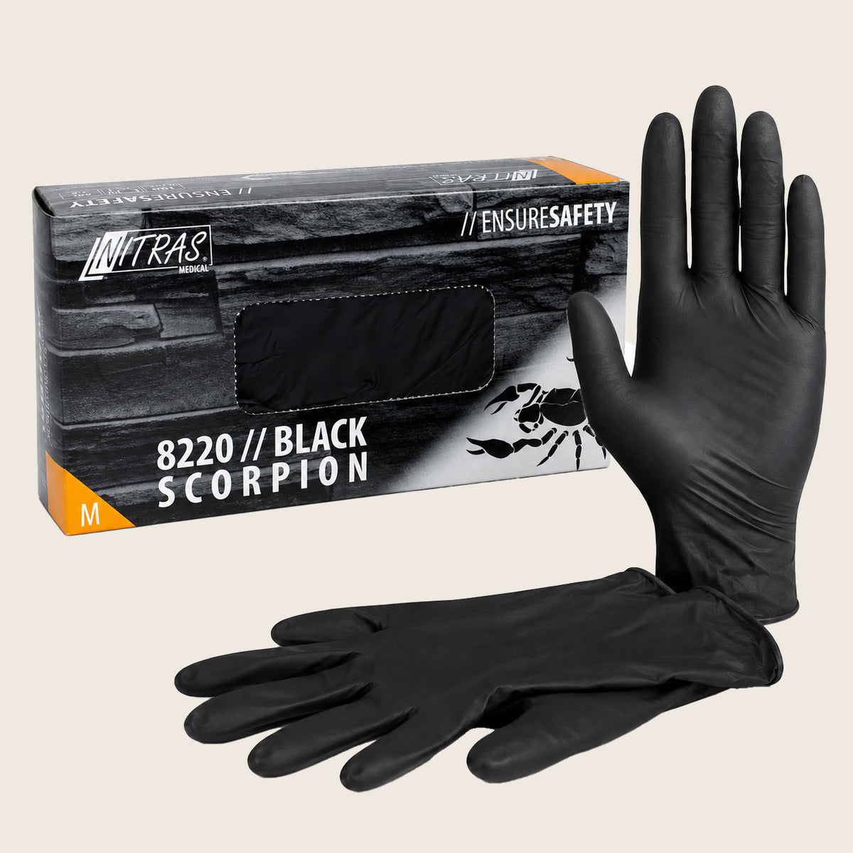 Latex-Handschuhe puderfrei 100St. schwarz, Gr. M