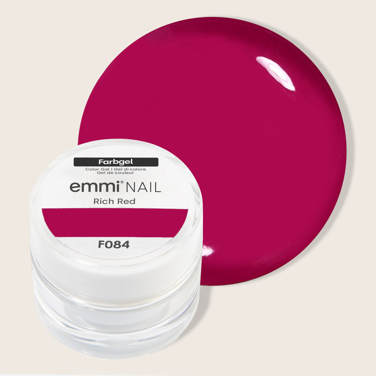 Gel de couleur pour ongles Emmi-Rouge riche 5 ml -F084-