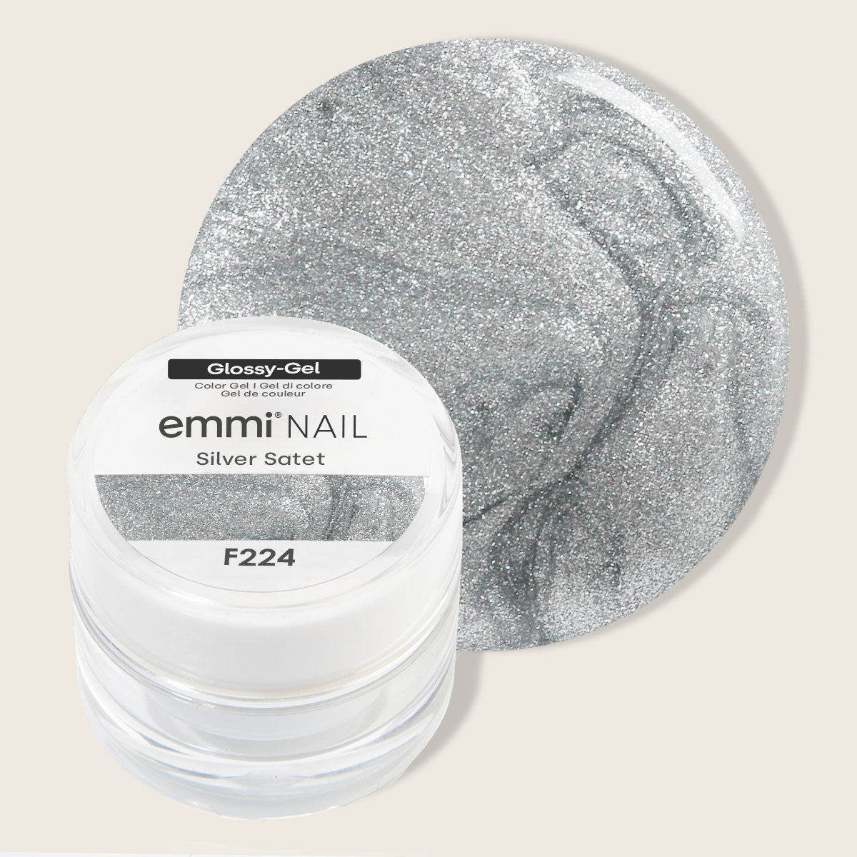Emmi-Nail Glossy-Gel Silver State  5ml -F224-
