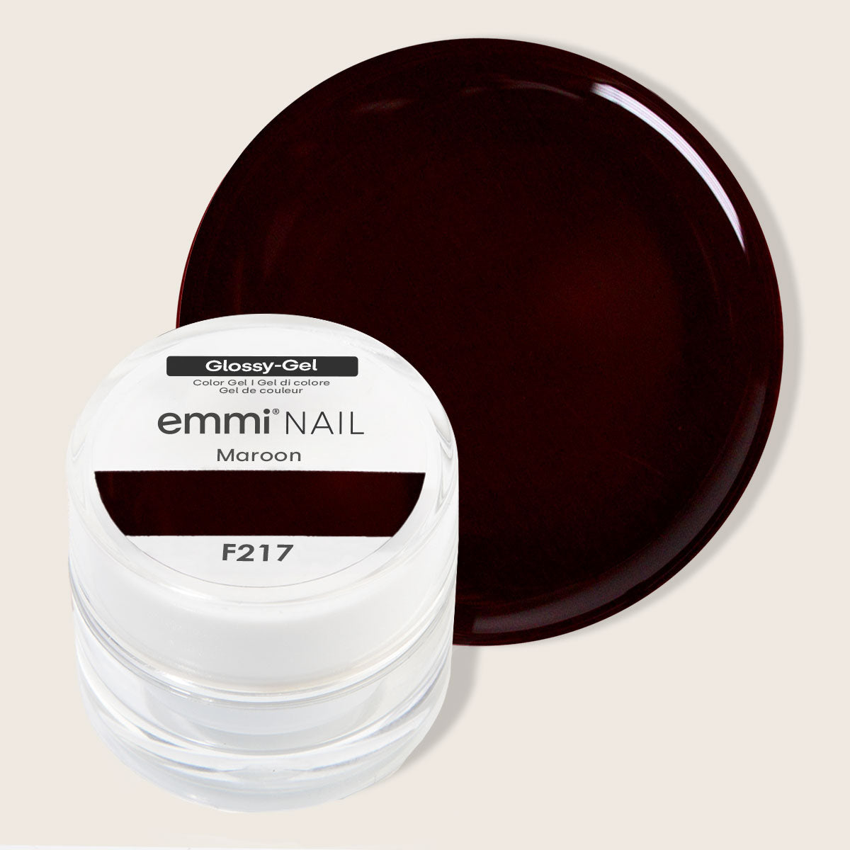 Gel brillant pour ongles Emmi Bordeaux 5 ml -F217-