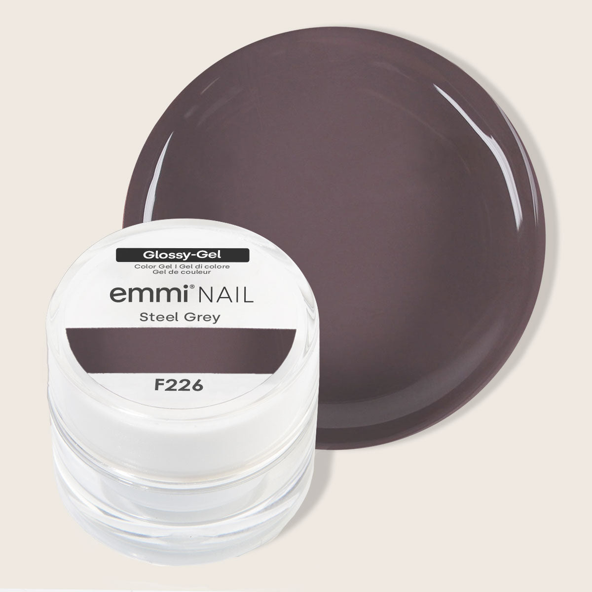 Gel brillant Emmi-Nail Gris acier 5 ml -F226-