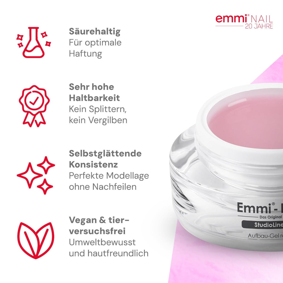 Emmi-Nail Studioline Aufbau-Gel rosé 30ml