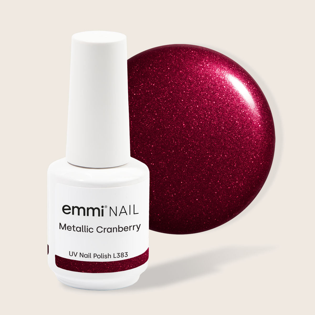 Vernis UV Shellac Métallisé Canneberge 15 ml -L383- 