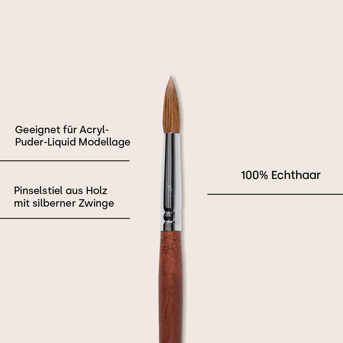 Emmi-Nail acrylic brush size 8, 100% real hair 