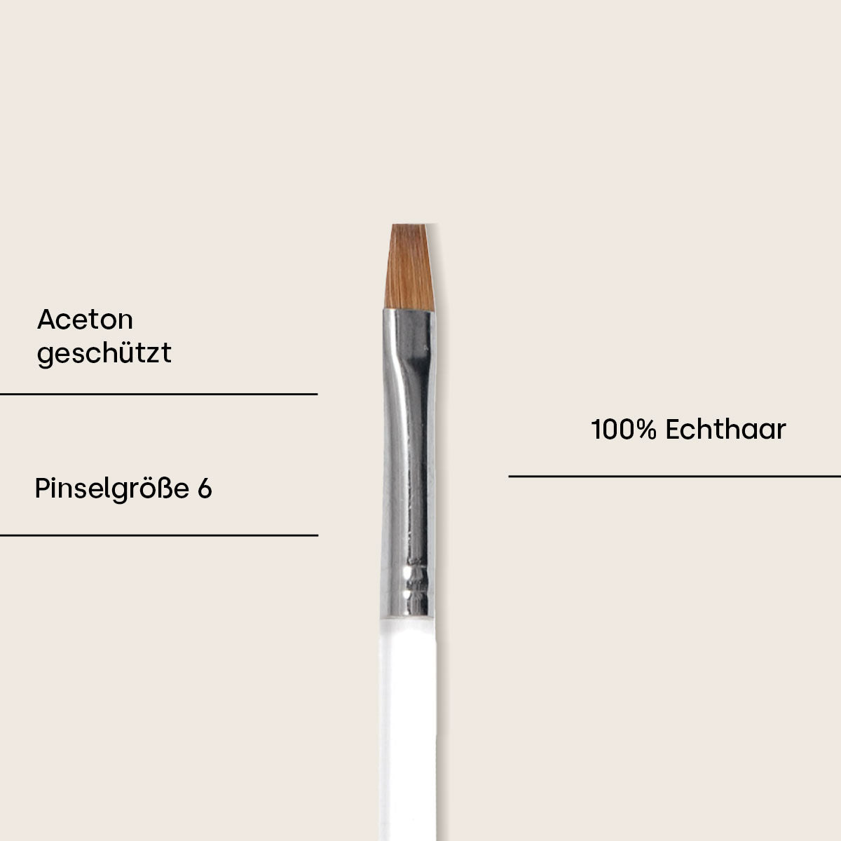 Pinceau gel Emmi-Nail taille 6 100 % cheveux naturels