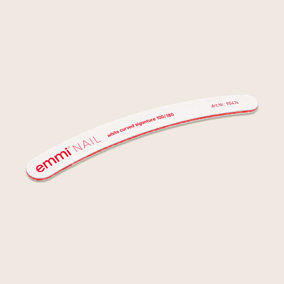 Ergonomicfeile white curved signature 100/180