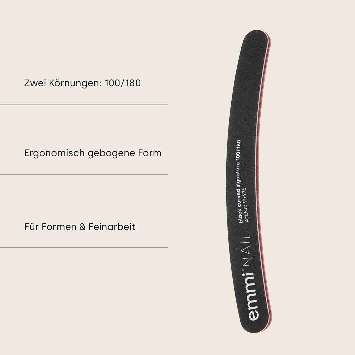 Ergonomicfeile black curved signature 100/180
