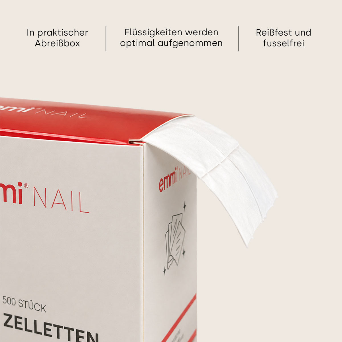 Emmi-Nail Zelletten fusselfrei 500St. mit Profi Abreißbox