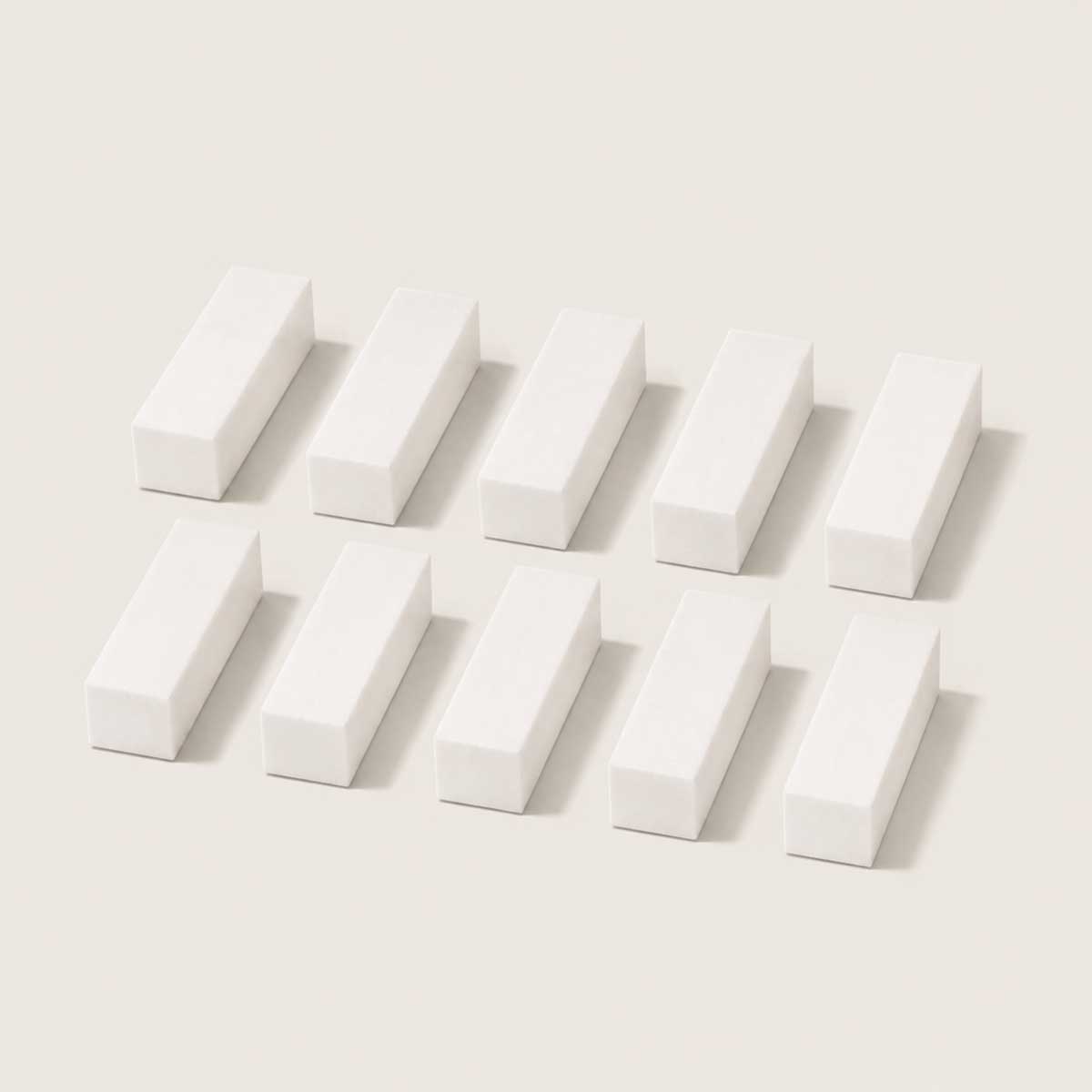 Lot de 10 tampons blancs 100/120 