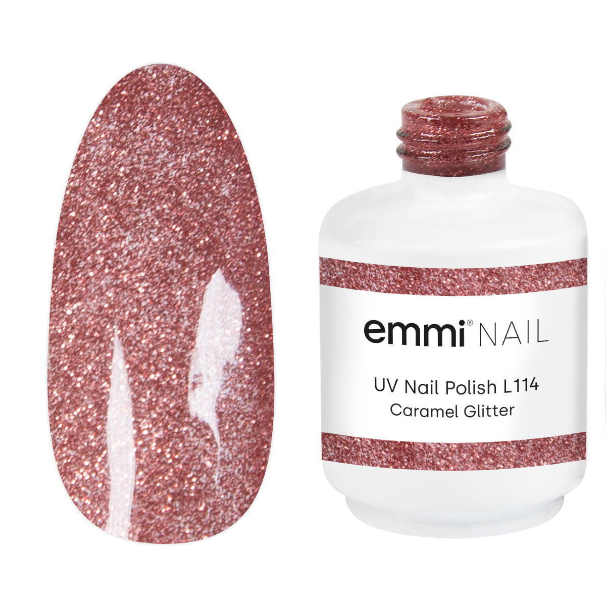 Shellac UV Polish Caramel Glitter 15ml -L114-