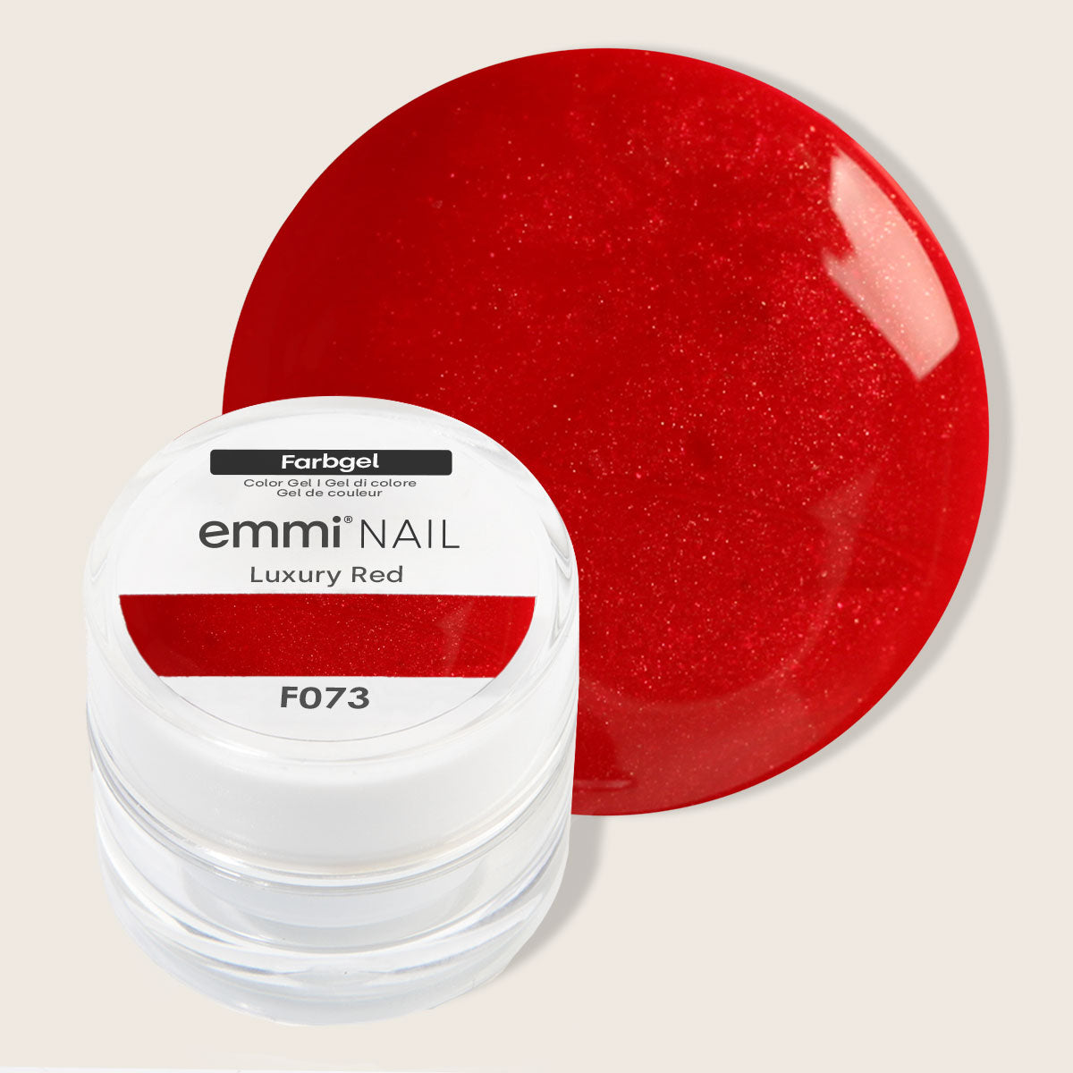 Gel de couleur pour ongles Emmi-Rouge Luxe 5 ml -F073- 
