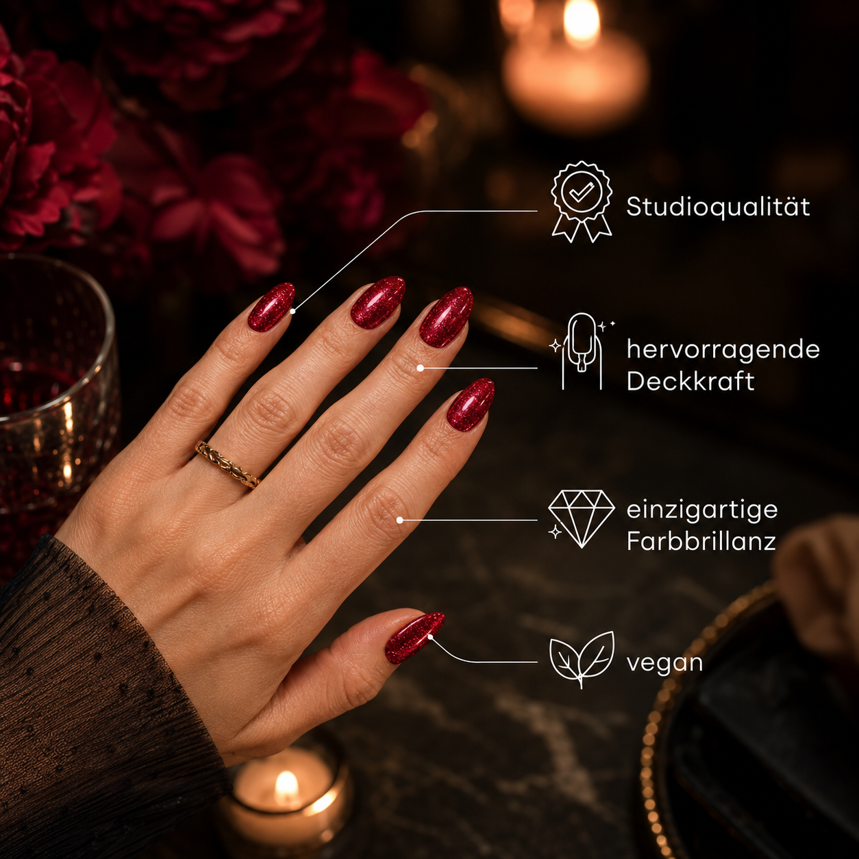 Gel de couleur pour ongles Emmi-Nail Merlot métallisé 5 ml -F396-