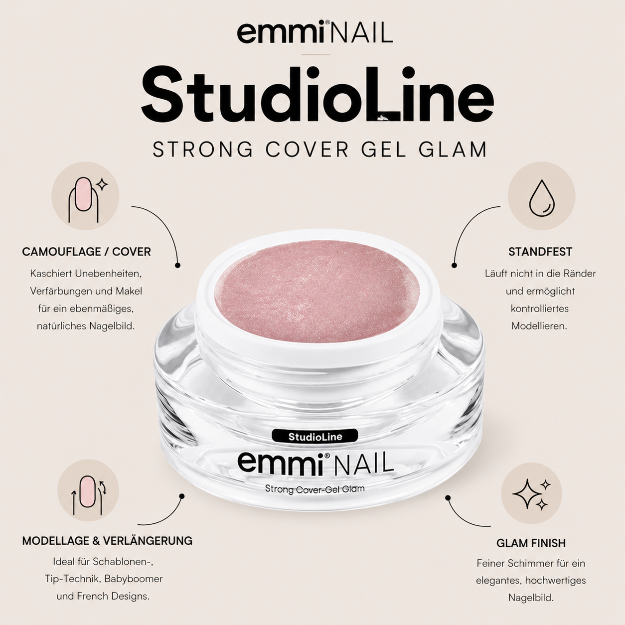 Emmi-Nail Studioline Strong Cover Gel Glam 15ml 