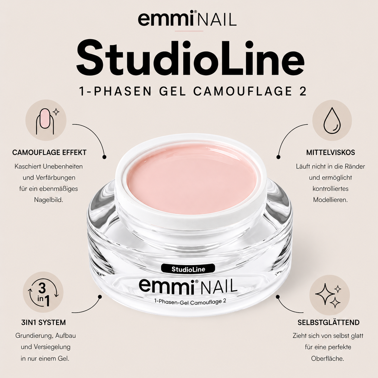Emmi-Nail Studioline 1-Phase Gel Camouflage -2- 15ml 