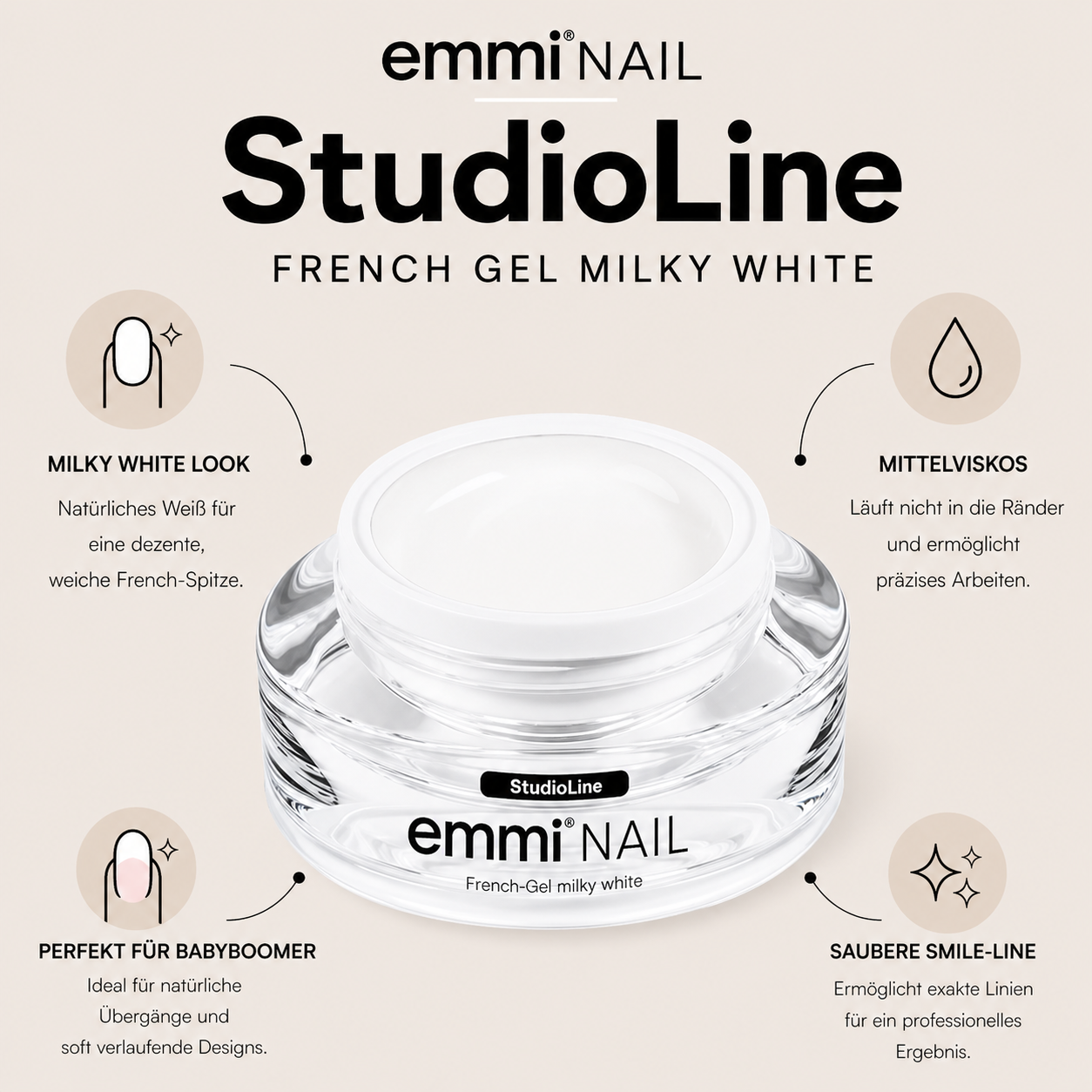 Emmi-Nail Studioline French-Gel milky white