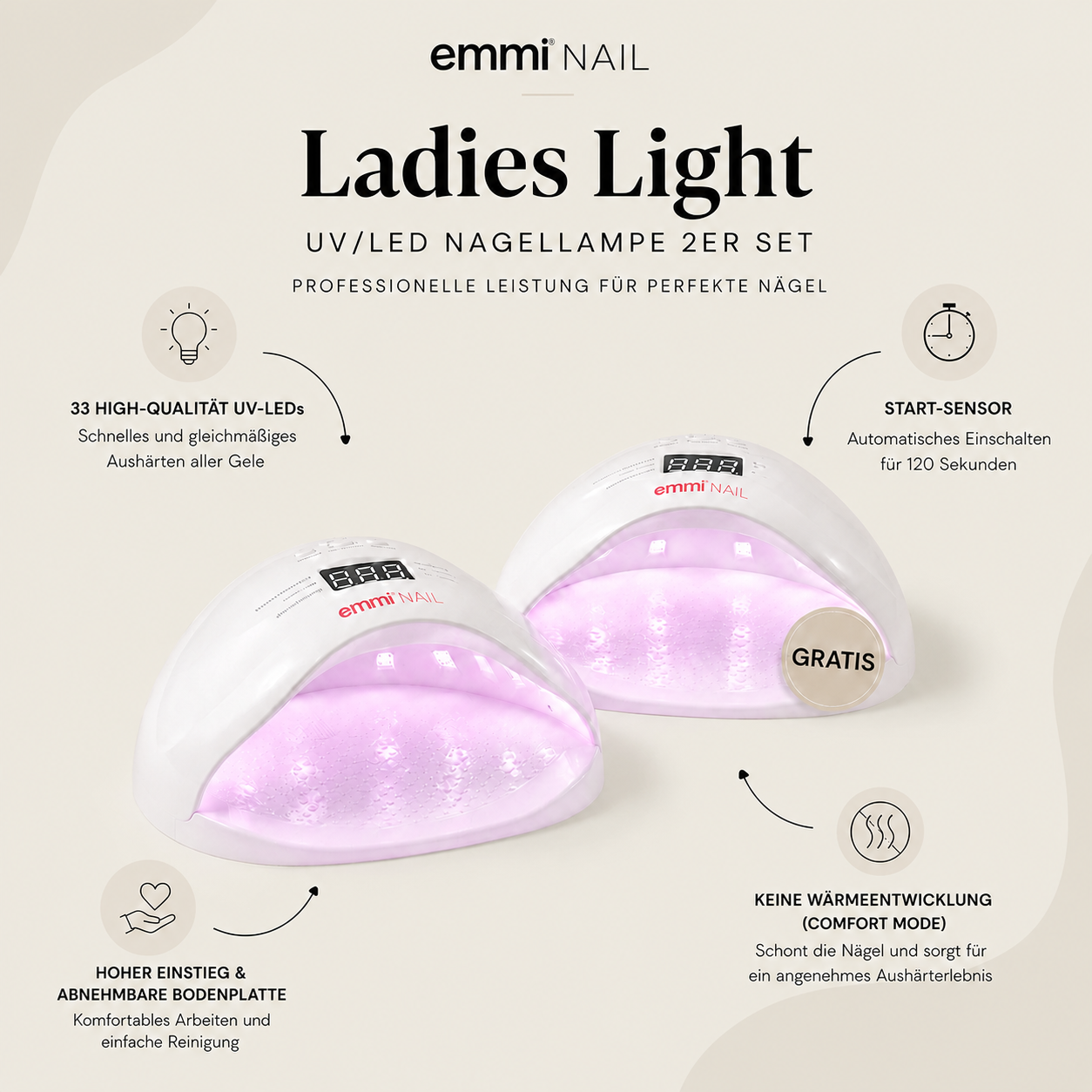 Emmi Ladies Light UV LED Nagellampe 2er Set