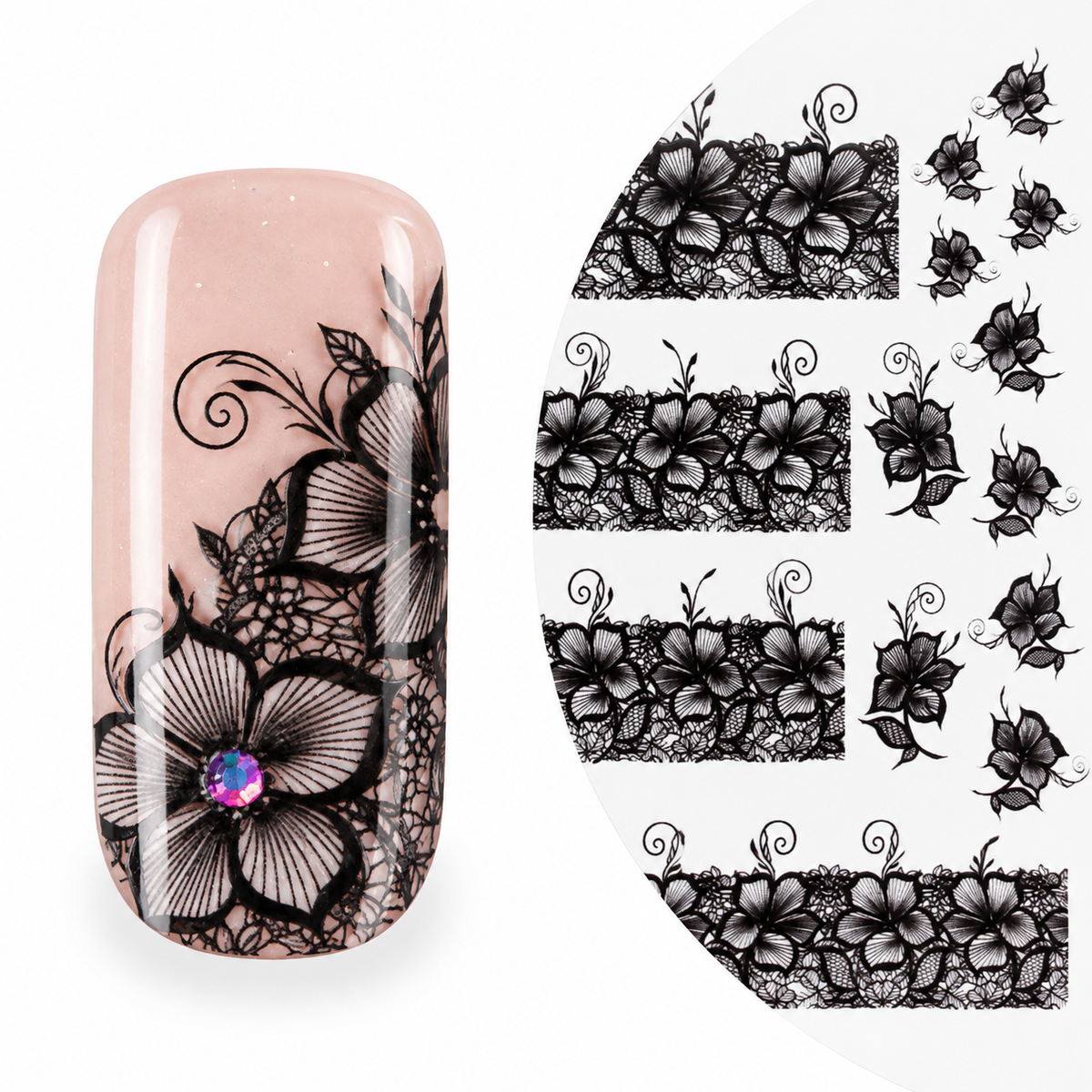 Watertattoo Black Flowers 4