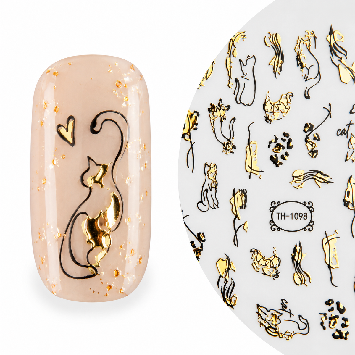 3D Art Nail Sticker Abstract Cats