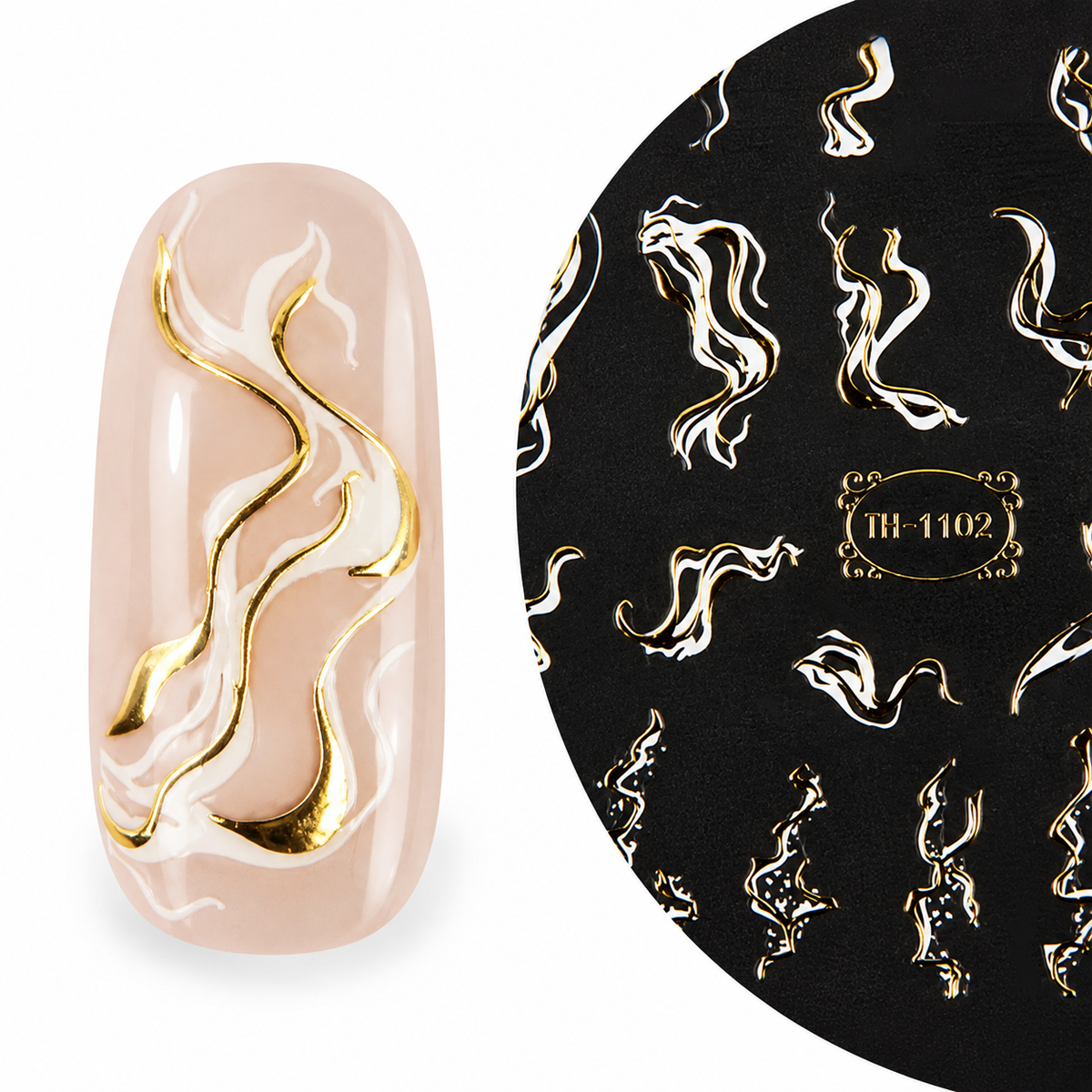 3D Art Nail Sticker Liquid Gold