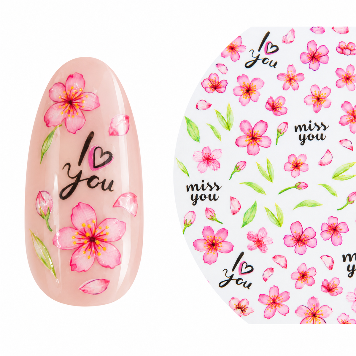 3D Art Nail Sticker Romantic Flower