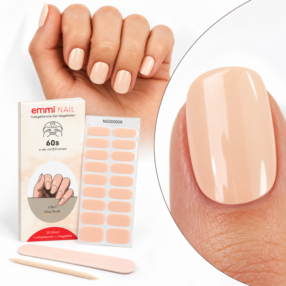 Emmi-Nail Gel Nail Foils Dasy Nude 20pcs. 