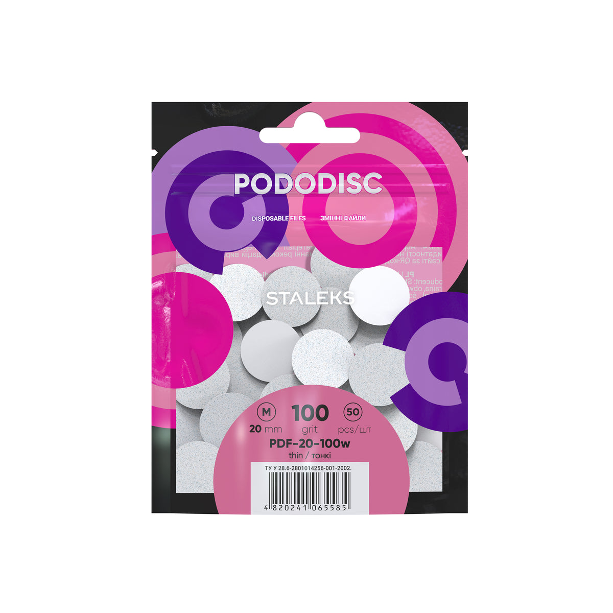 Einweg-Weiße Feilen für Pediküre-Scheibe PODODISC M EXPERT 100 Grit (50 Stk.)