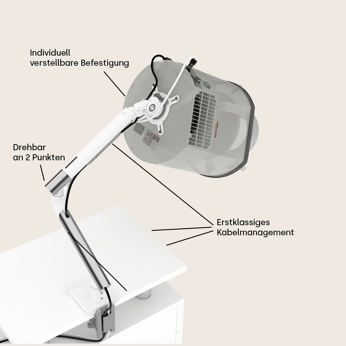 Schwenkarm mit Tischklemme für Taifun Pedicure
