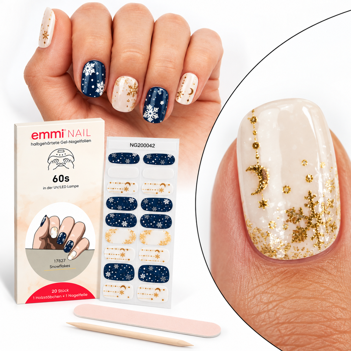 Emmi-Nail Gel Nail Foils Snowflakes 20pcs. 