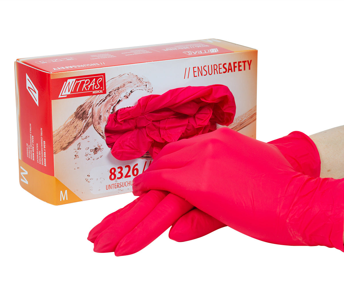 Nitril-Handschuhe puderfrei 100 St. rot, Gr. M