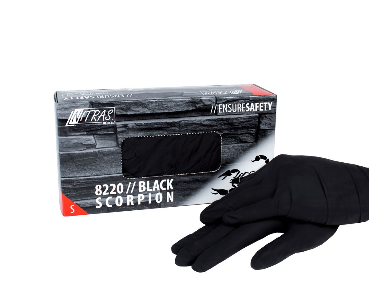Latex-Handschuhe puderfrei 100St. schwarz, Gr. S