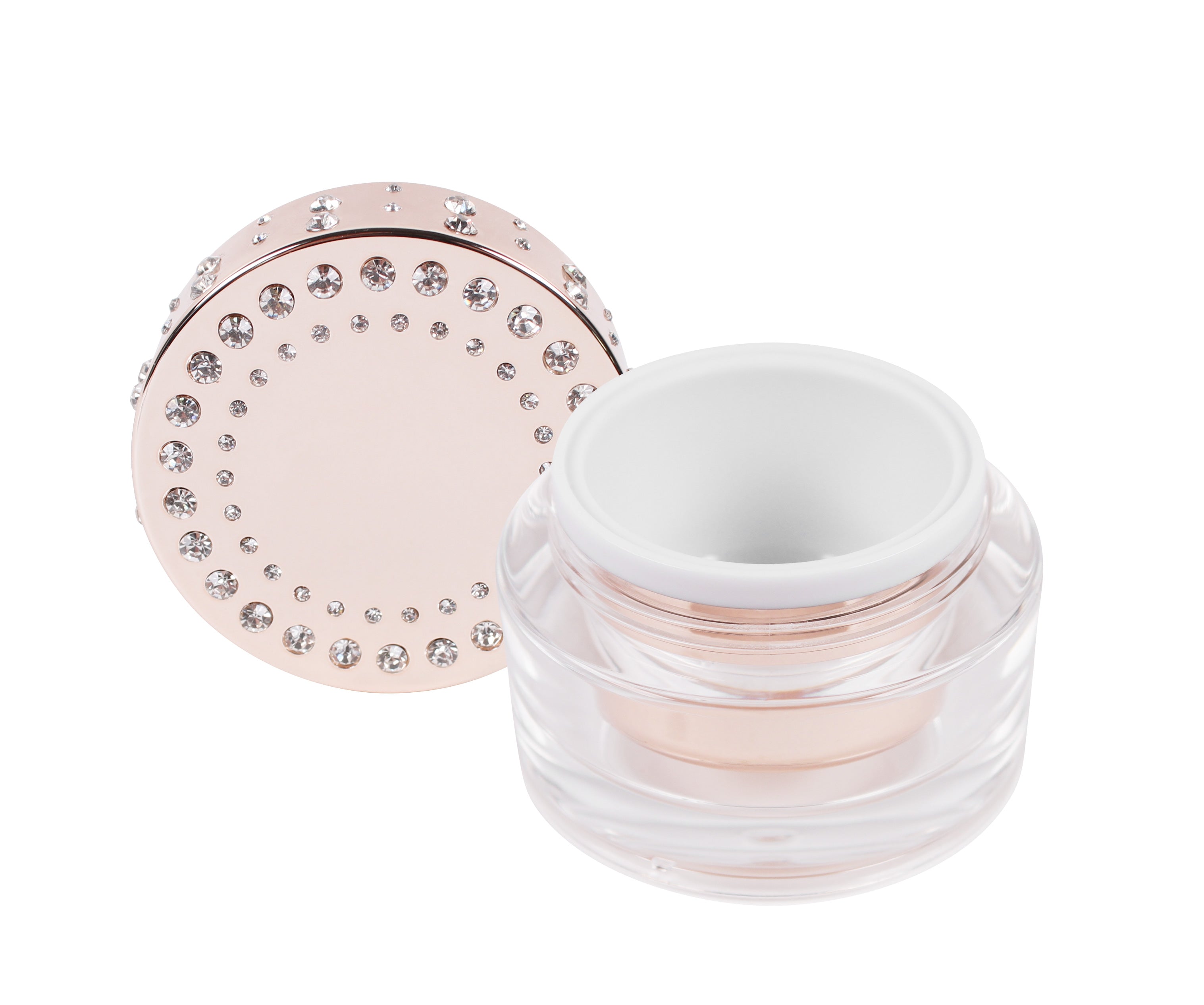 Tiegel 30ml mit Strass Rosegold